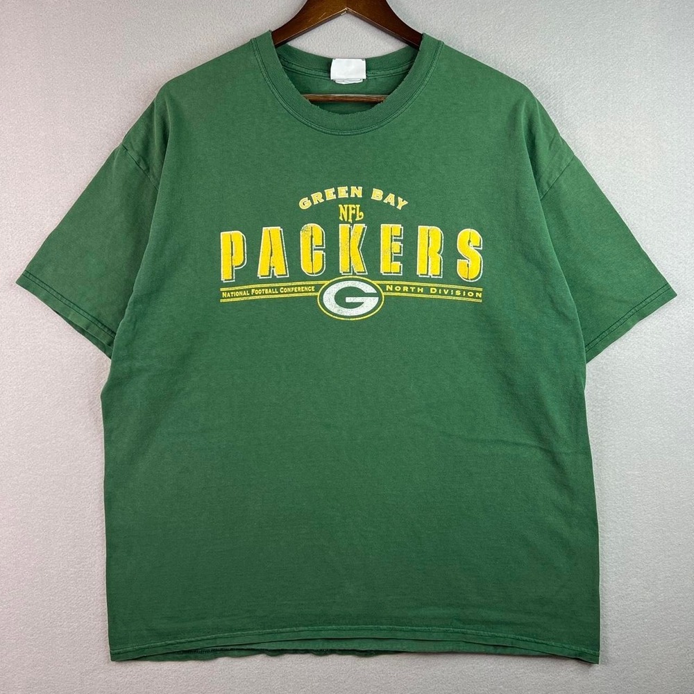 Vintage Green Bay Packers NFL Football North Conference Green Tee Shirt XL